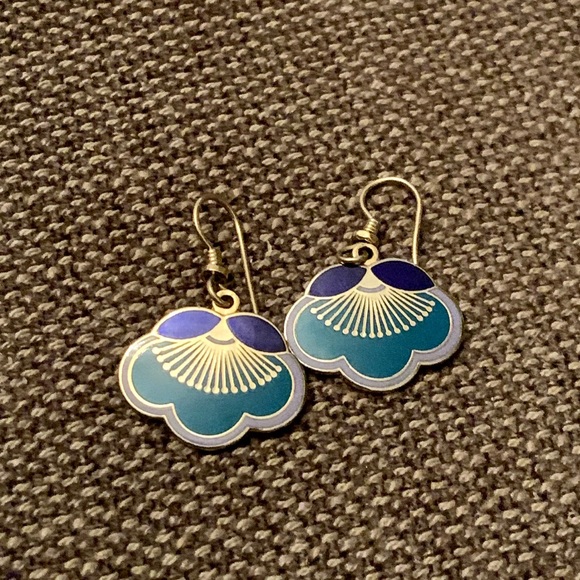 Laurel Burch Jewelry - Laurel Burch Vintage - Cloisonné Floral Earrings